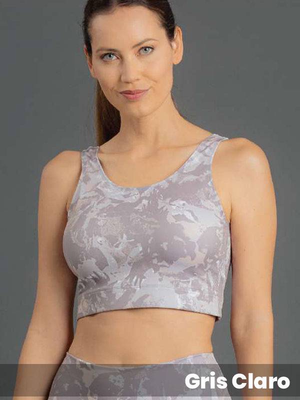 Top microfibra estampada