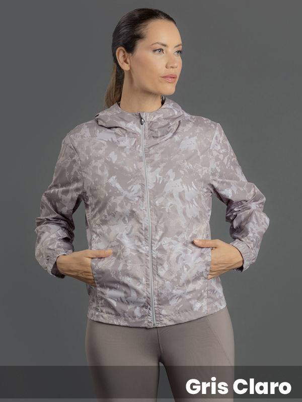 Campera plana estampada