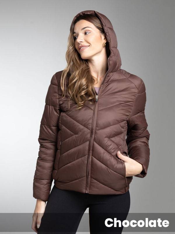 Campera Diagonales Con Capucha