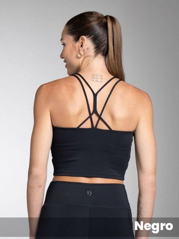 Top largo con tiras Power Compression