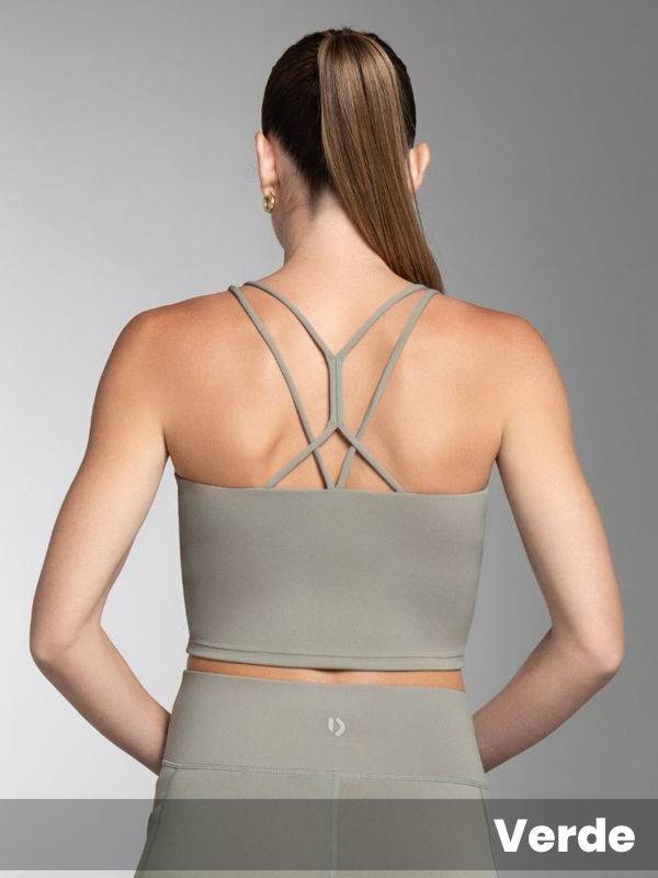 Top largo con tiras Power Compression