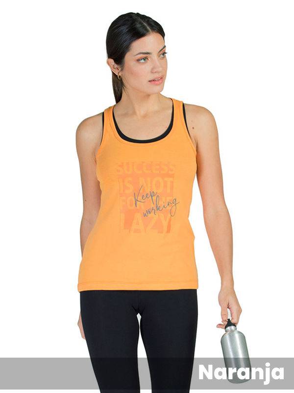 Musculosa Algodon con Estampa Keep Working