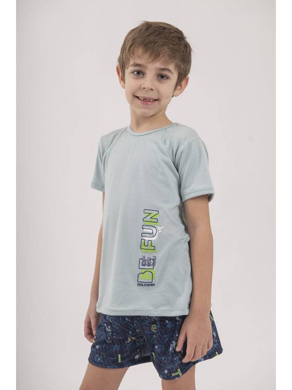 Remera manga corta Rocco y Short Estampado Viscosa con Lycra