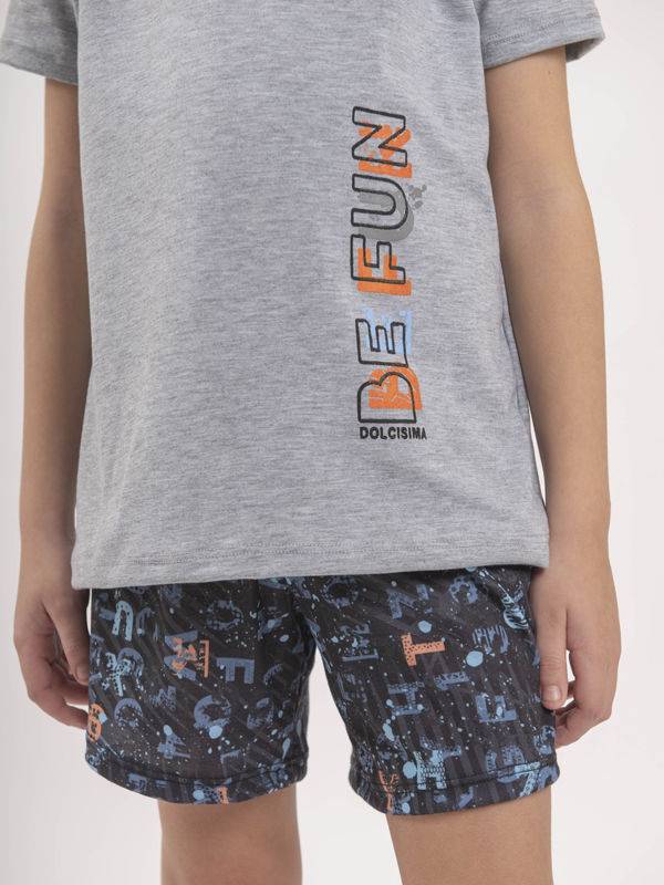 Remera manga corta Rocco y Short Estampado Viscosa con Lycra