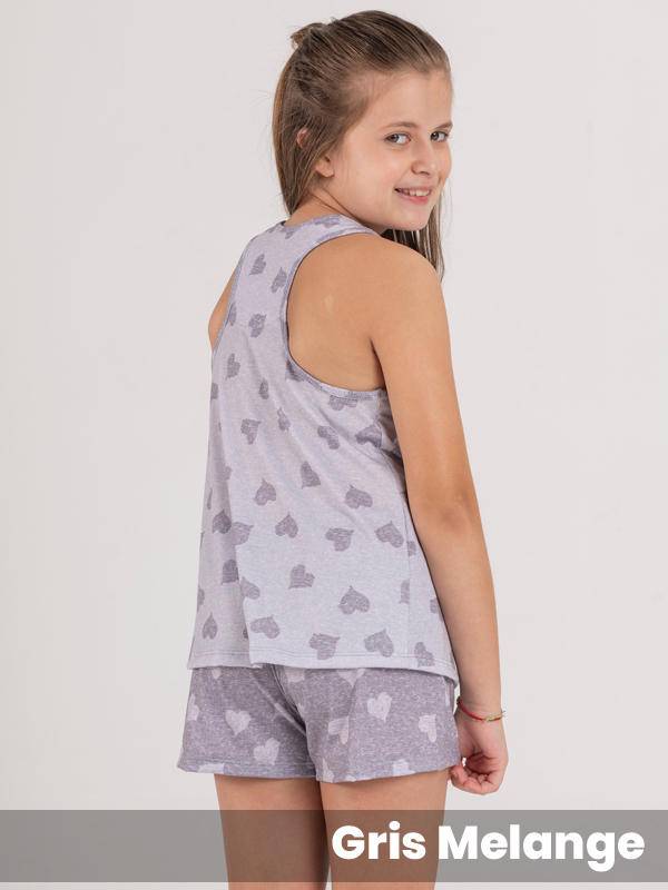 Pijama Corazones musculosa y short