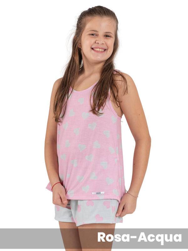 Pijama Corazones musculosa y short