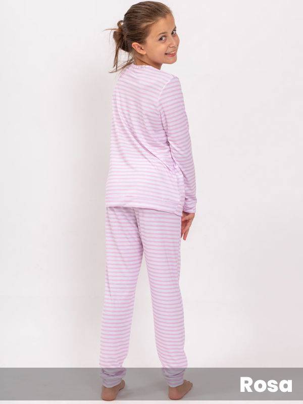 Pijama teen algodón viscosa estampado con puño Just Chill