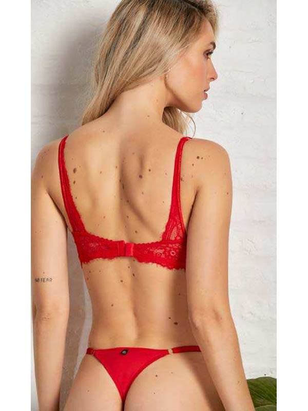 Conjunto FRESA corpiño taza soft + colaless puntilla