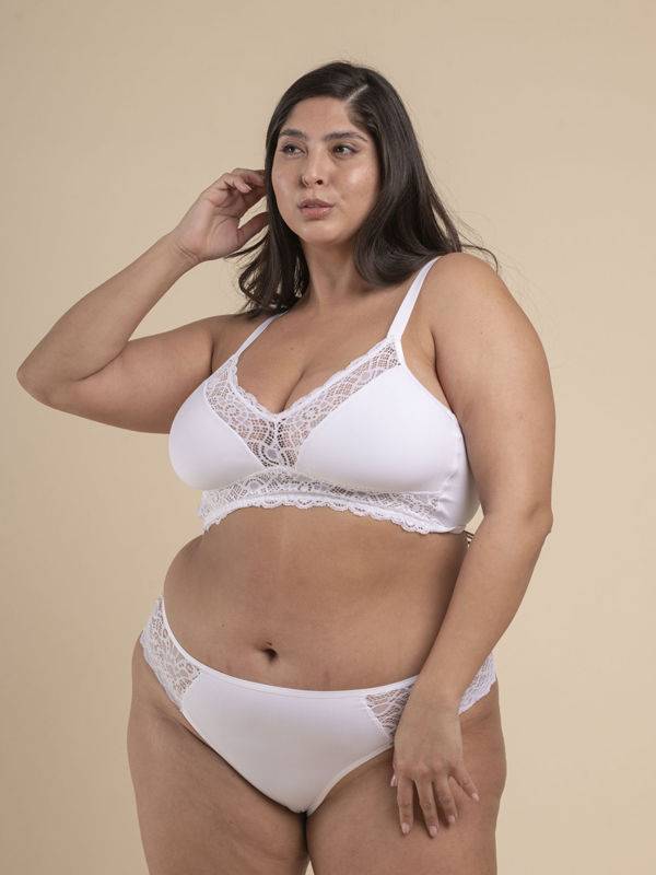 Corpiño Triángulo doble taza microfibra y puntilla PARADISO