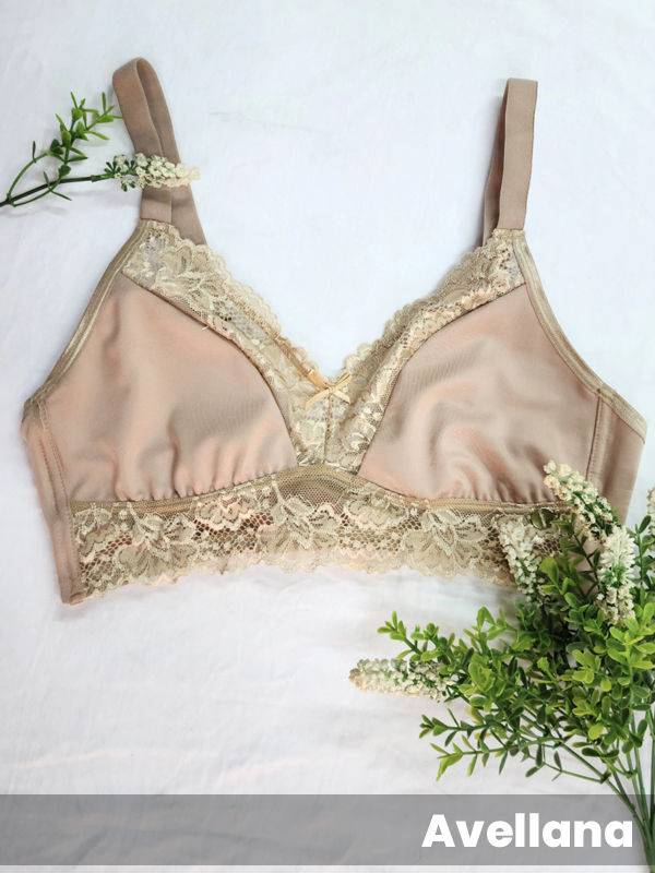 Corpiño Triángulo doble taza microfibra y puntilla PARADISO