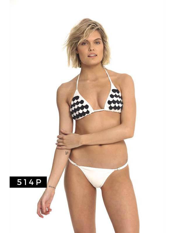 Triangulo con escamas bicolor + bikini con corredera fina