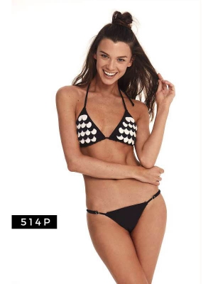 Triangulo Con Escamas Bicolor + Bikini Con Corredera Fina