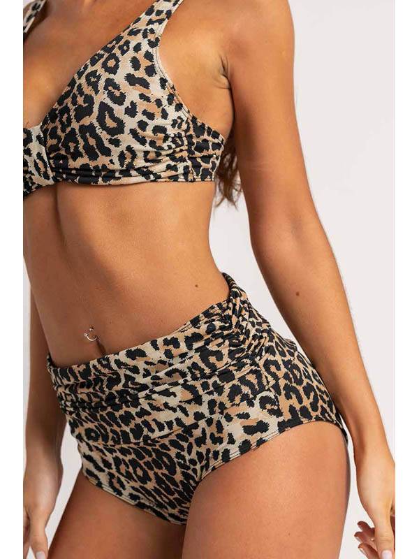 Corpiño Aro Oculto y Bikini Alta Drapeada Marbella