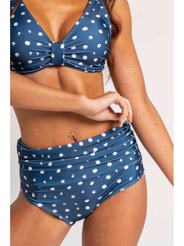 Corpiño Aro Oculto Y Bikini Alta Drapeada Marbella