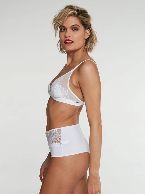 Culote less alto microfibra y puntilla