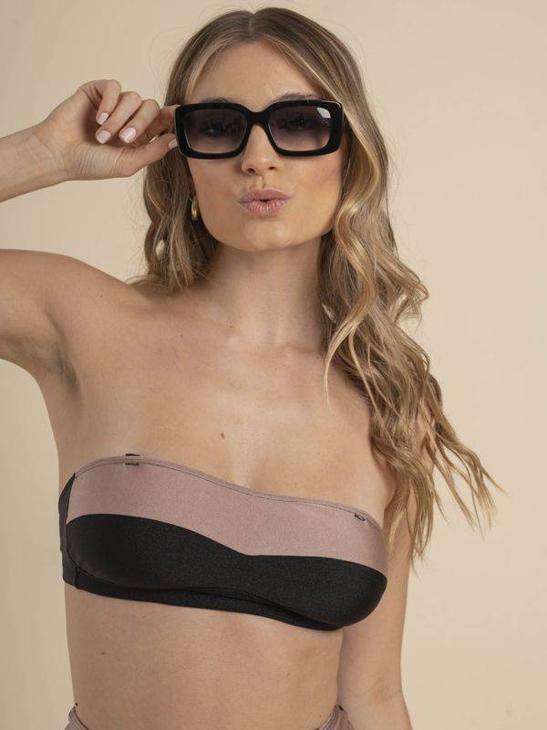 Malla Strapless y bikini alta bicolor Vincenza