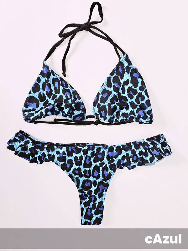 Malla Triang Corredizo Con Colaless Volados Animal Print