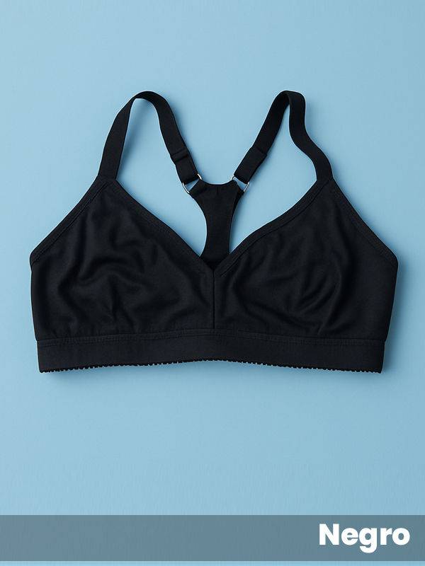 Soutien confort taza doble sin arco, espalda deportiva de algodón y lycra