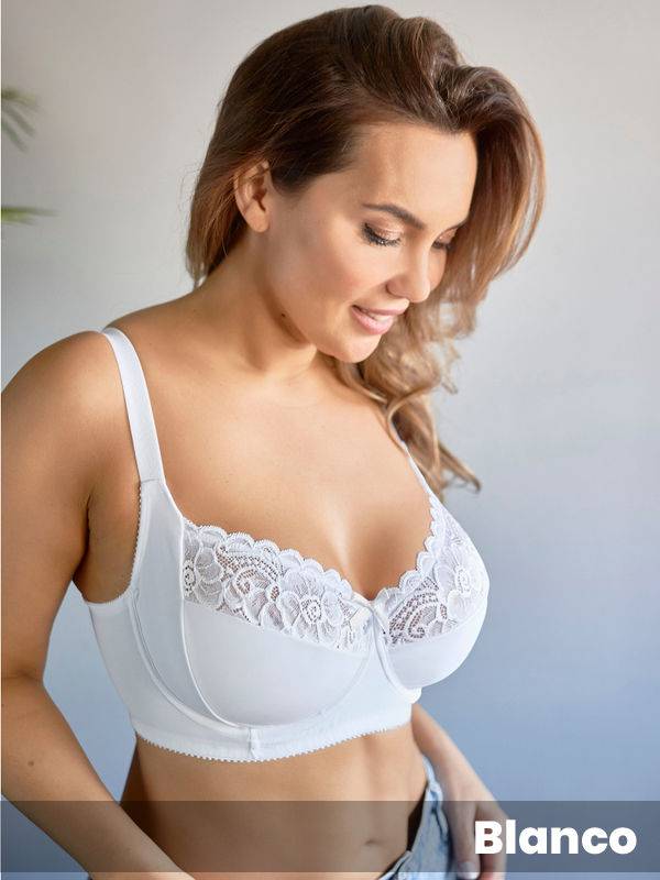 Soutien Modelador Confort Con Recorte Lateral De Tricot Lycra Y Puntilla Talle Especial