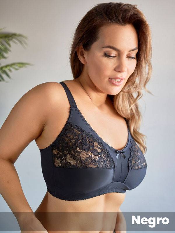 Soutien Modelador Confort Sin Arco De Tricot Lycra Reforzado Y Puntilla Talle Especial