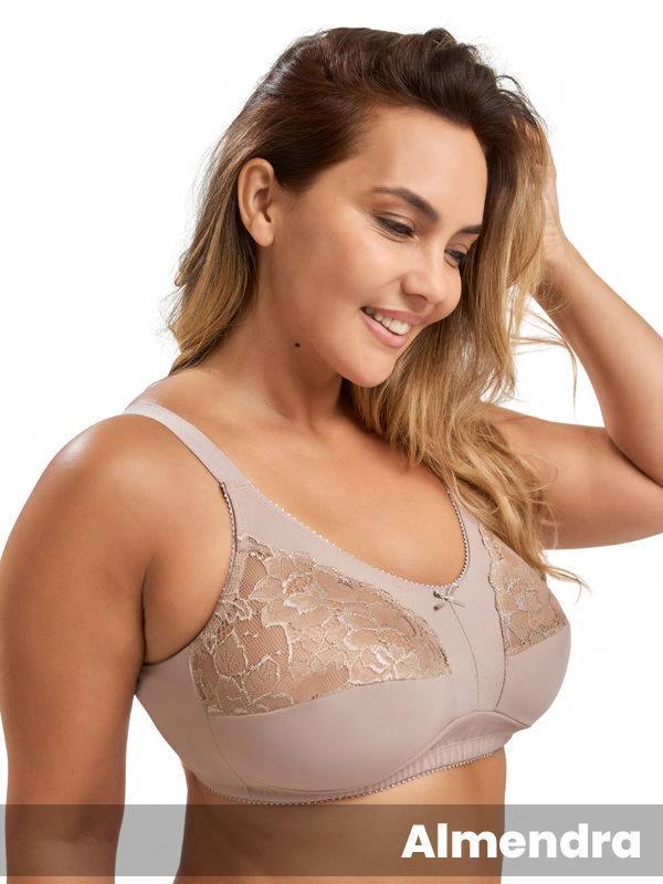 Soutien Modelador Confort Sin Arco De Tricot Lycra Reforzado Y Puntilla