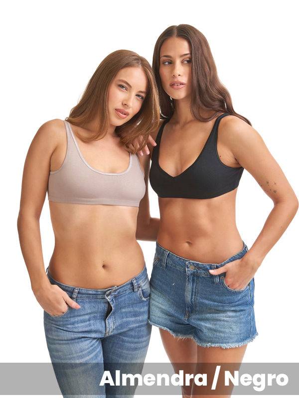 Top Estilo 360° Con Doble Escote De Algodón Y Lycra