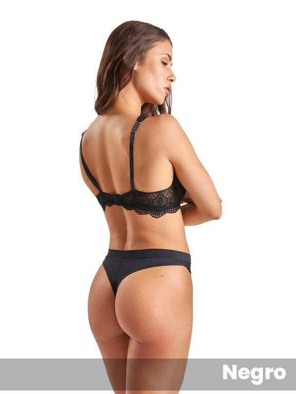 Conjunto de taza soft y colaless de microfibra y puntilla