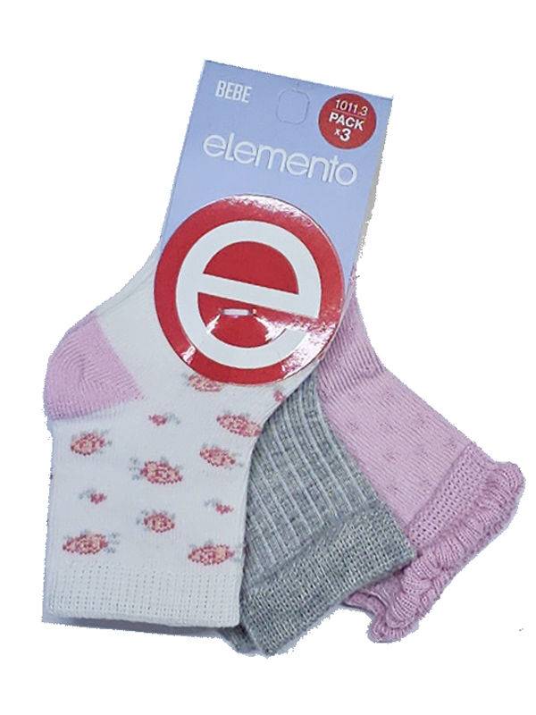 Pack x3 Media Caña Estampado Surtida de bebé