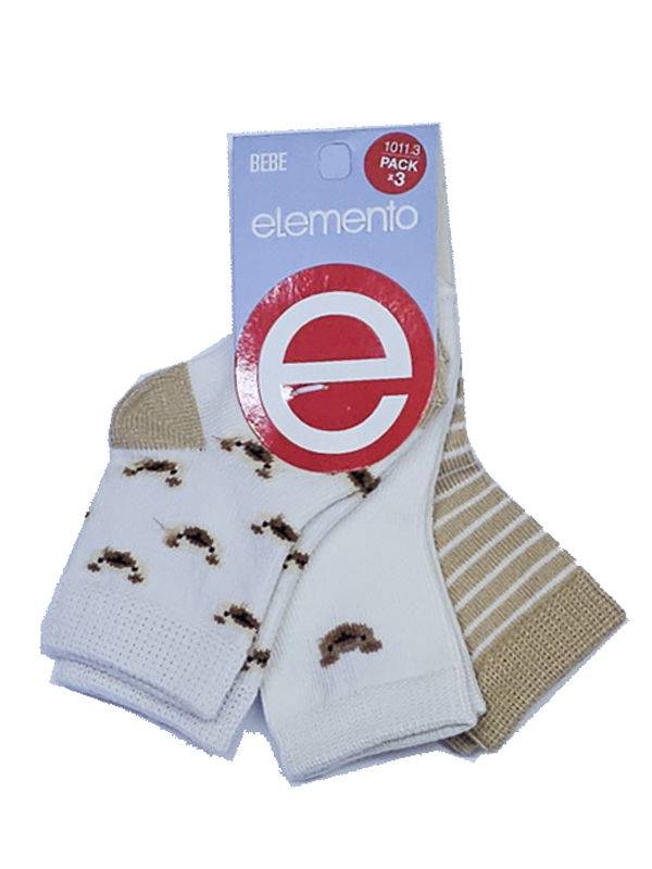 Pack x3 Media Caña Estampado Surtida de bebé