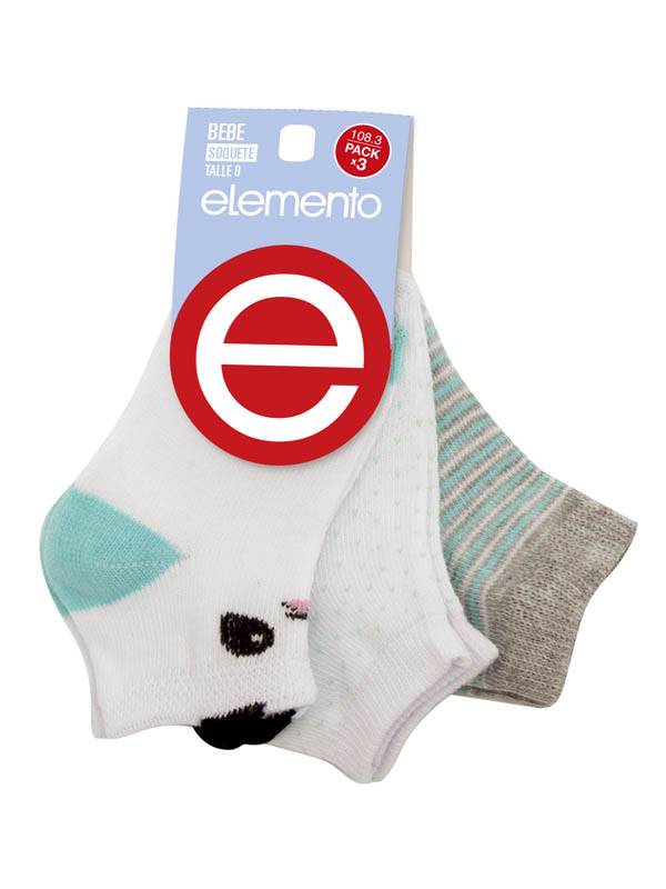 Pack x3 Soquete Estampado de bebé