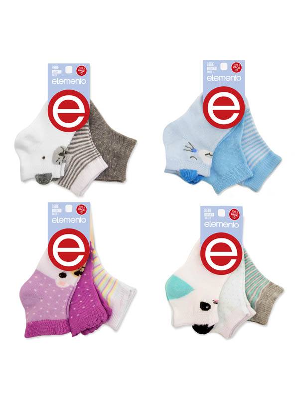 Pack X3 Soquete Estampado De Bebé
