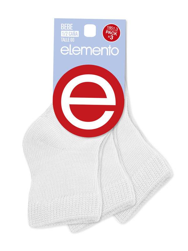 Pack X3 Sock Media Caña Blanca De Bebé