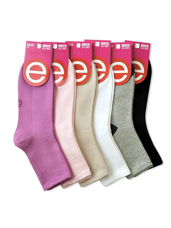 Sock Dama Media Caña Morley Liso Surtido