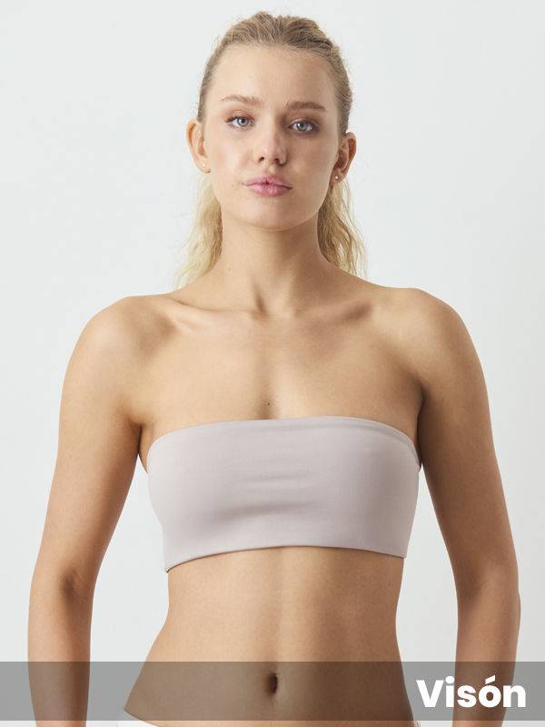 Top bandeau sin taza de microfibra