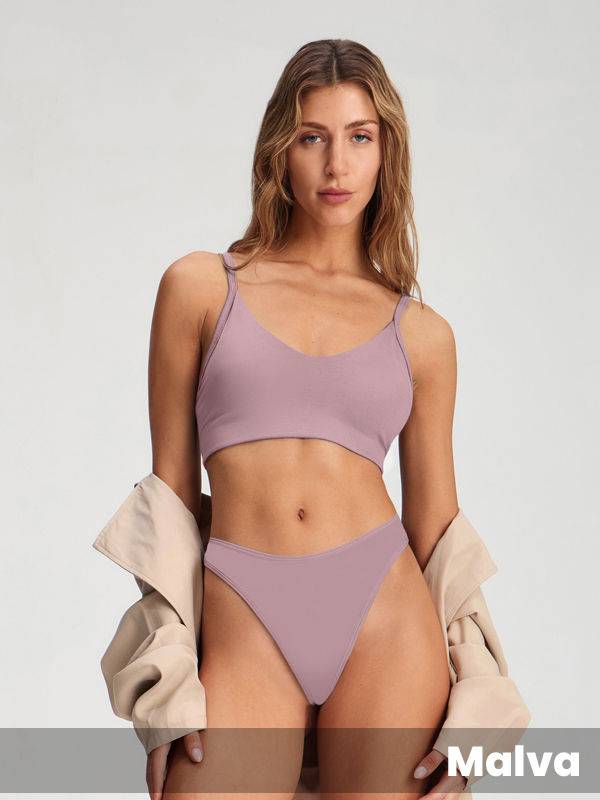 Conjunto Con Taza Removible De Algodón & Lycra Doble Y Less.