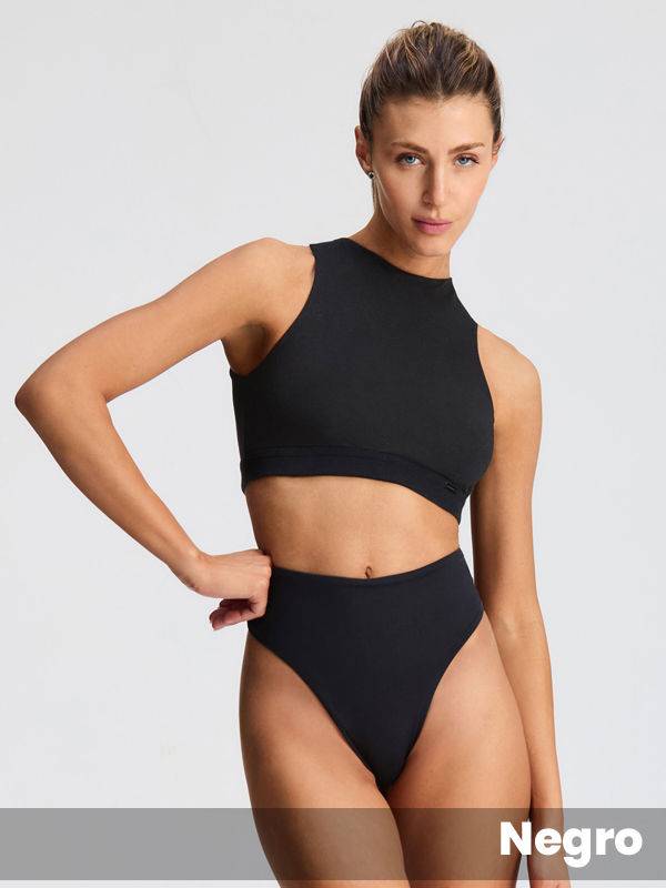 Conjunto De Algodón & Lycra Corte Americano Y Less Tiro Alto.