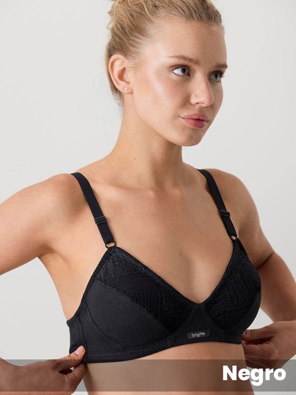 Corpiño de algodón & lycra doble con puntilla
