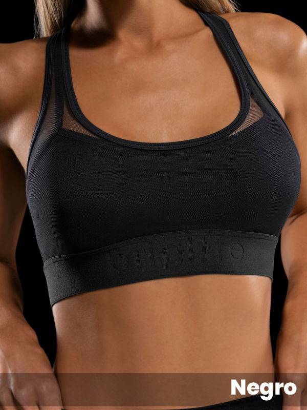 Top De Microfibra Con Microtul Deportivo