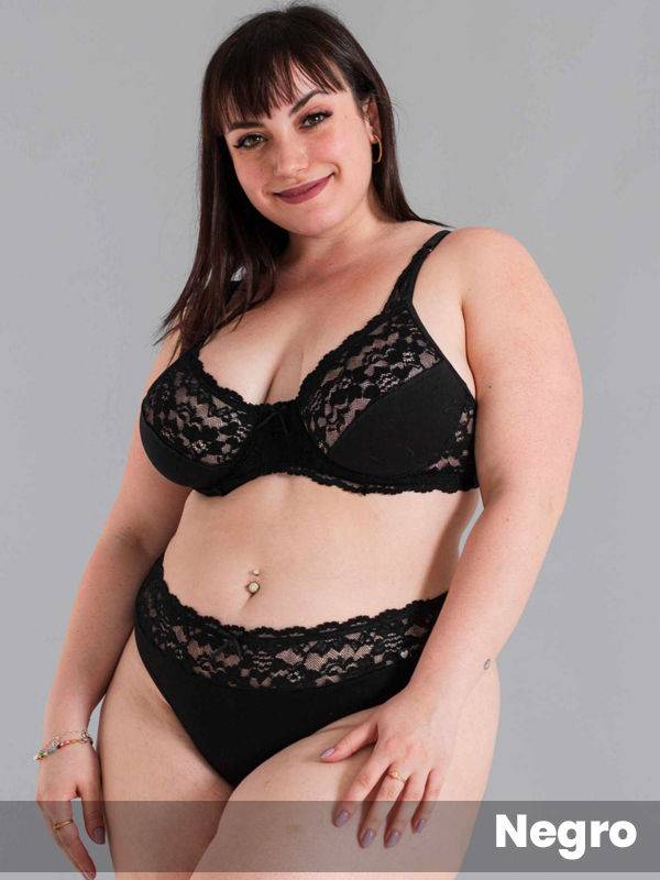 Corpiño con arco algodón con lycra y puntilla