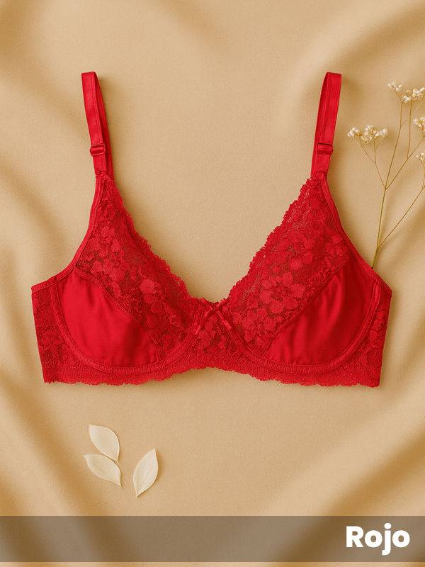 Corpiño con arco algodón con lycra y puntilla