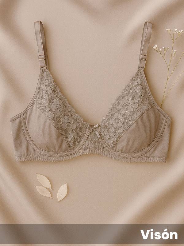 Corpiño con arco algodón con lycra y puntilla