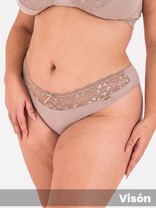 Colaless grande algodón con lycra cintura de puntilla