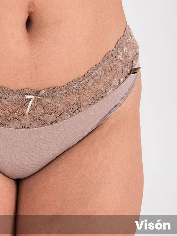 Colaless grande algodón con lycra cintura de puntilla