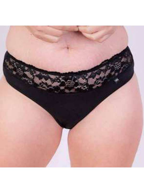 Vedetina grande algodón con lycra cintura de puntilla