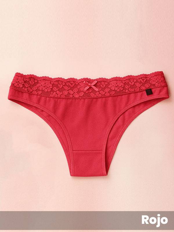 Vedetina grande algodón con lycra cintura de puntilla