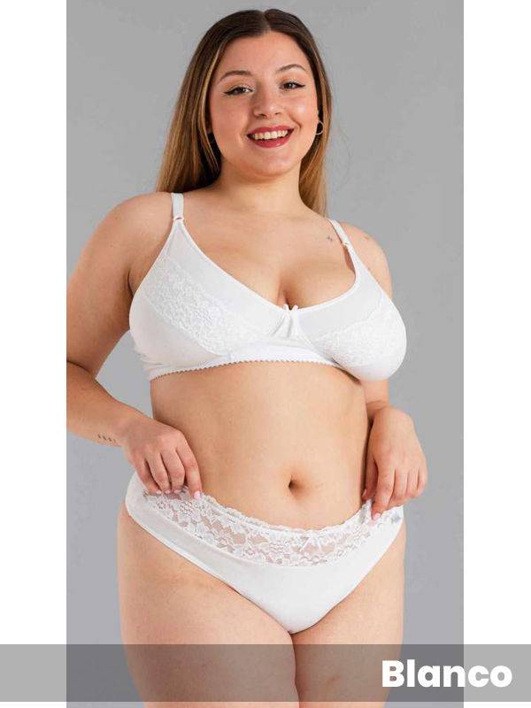 Vedetina grande algodón con lycra cintura de puntilla