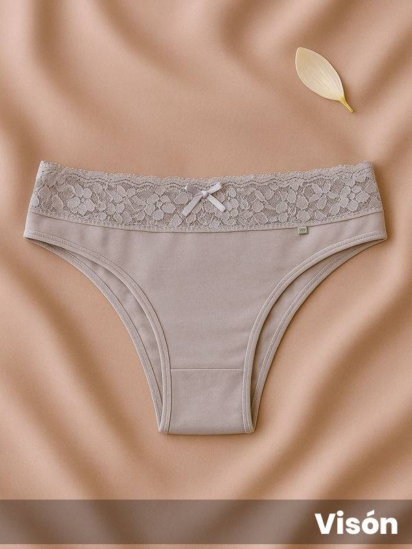 Vedetina grande algodón con lycra cintura de puntilla