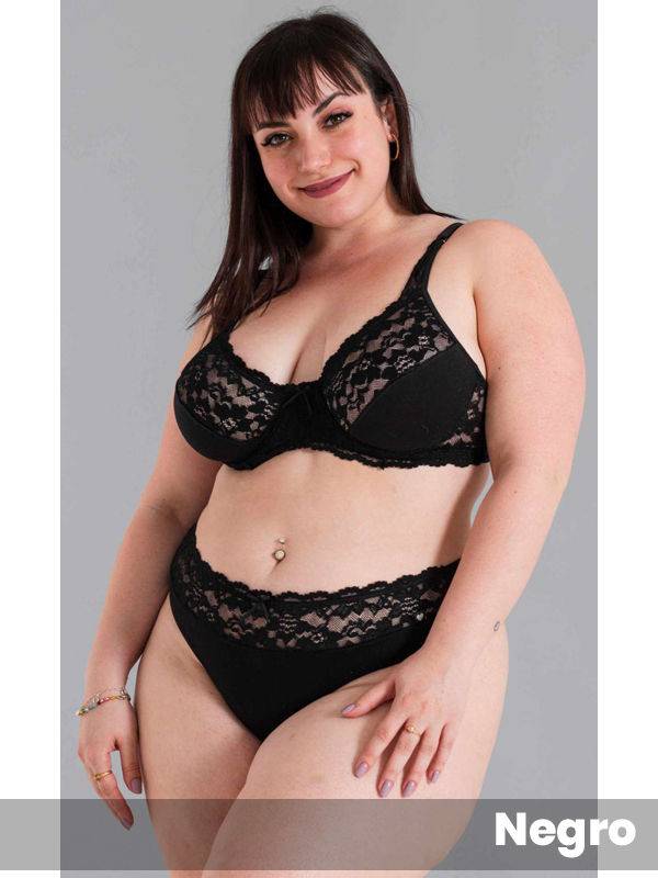 Vedetina Grande Algodón Con Lycra Cintura De Puntilla