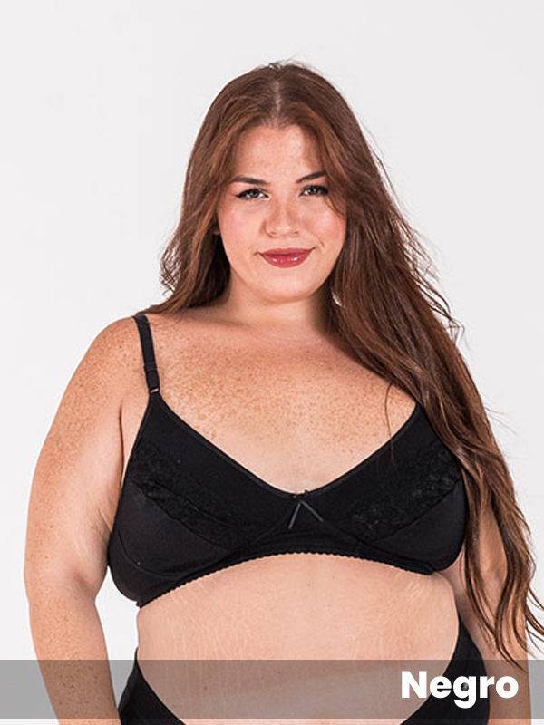 Corpiño reductor algodón con lycra con puntilla