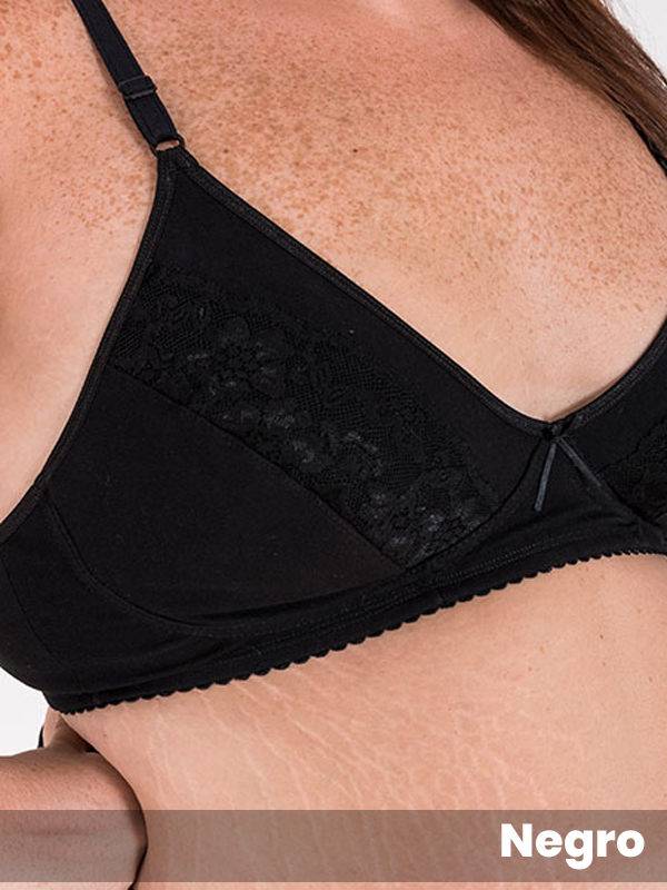 Corpiño reductor algodón con lycra con puntilla